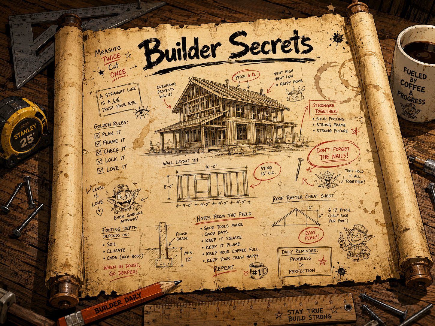 Builder Secrets scroll