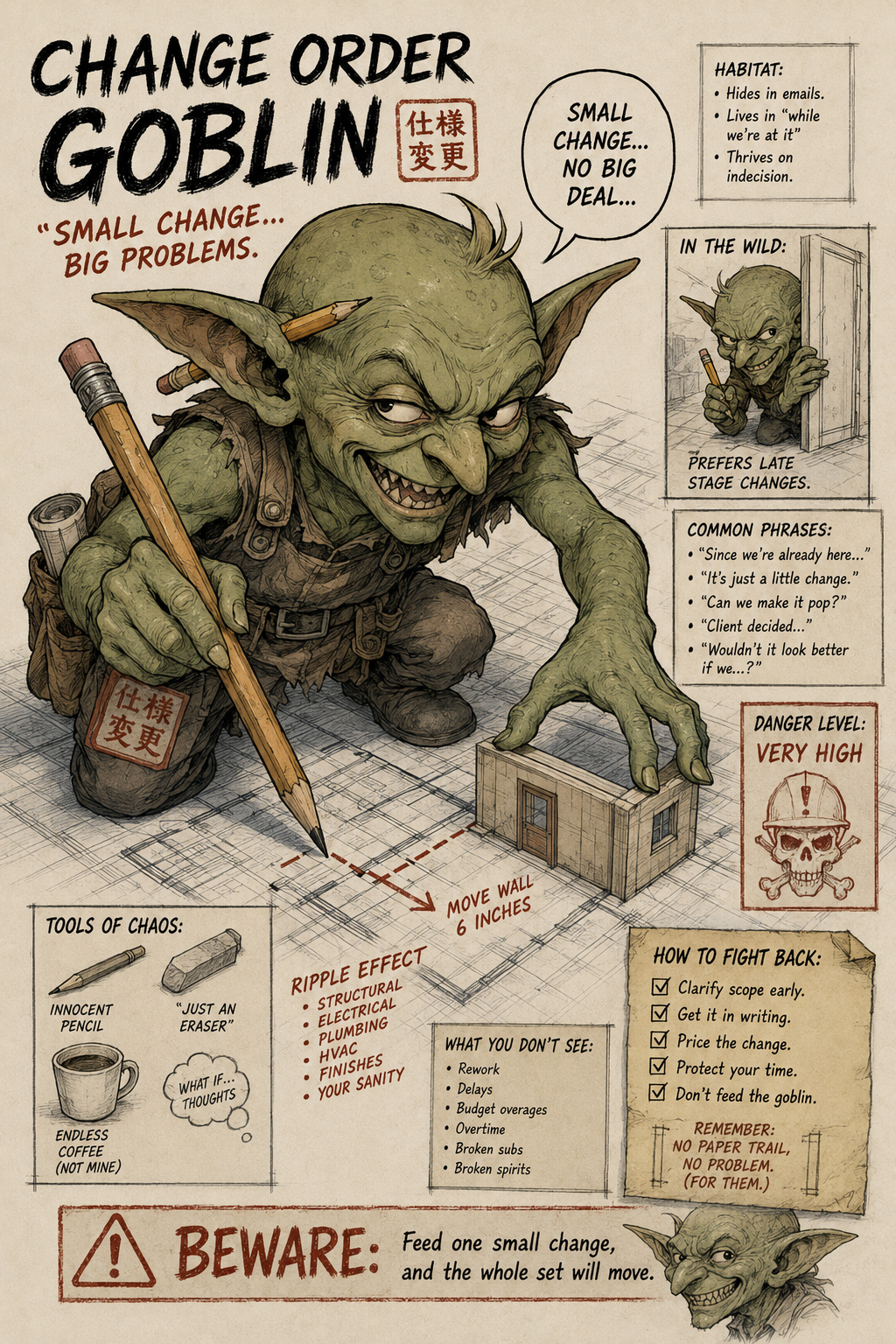 Change Order Goblin character