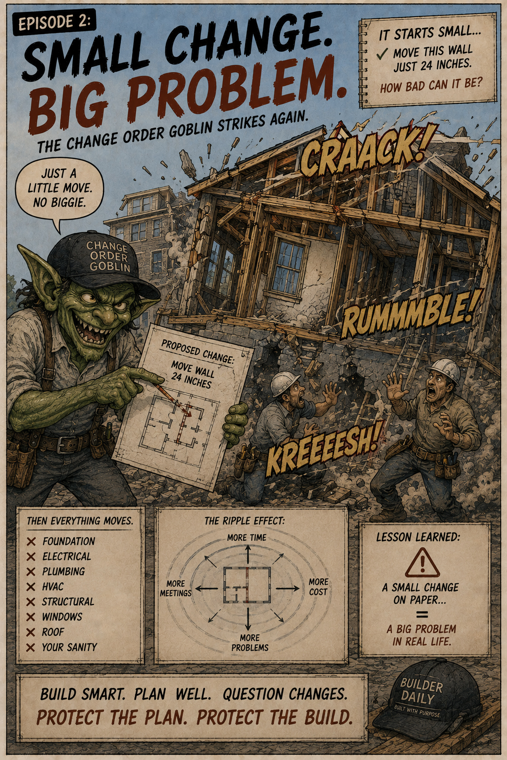 The Change Order Goblin moves one wall and the whole house shakes