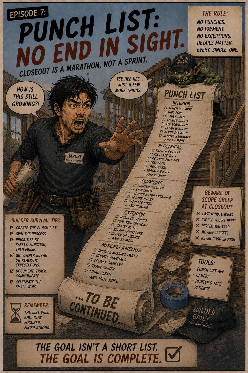 Punch list scroll unrolling